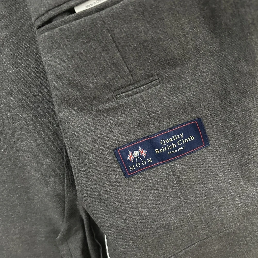 J Crew Blazer Mens 40R Gray Ludlow Slim Fit Cotton Wool Two Button Sport Moon‎